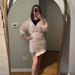 Maje off the shoulder poplin jersey dress size 36